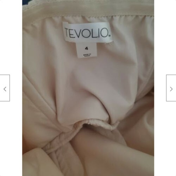 NWT Tevolio Dress 4 Beige Cold Shoulder Lined Lace - Picture 3 of 5